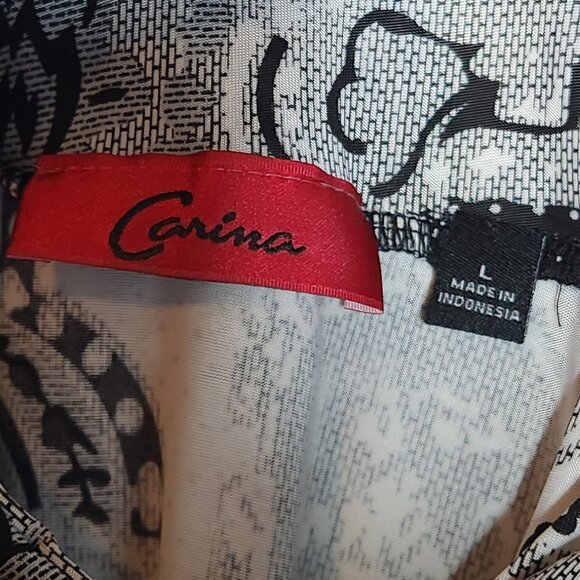 Carina Black and white paisley, knee-length dress - Size: Large - Picture 5 of 6